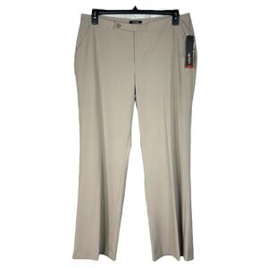 Rafaella SZ 14 Dress Pants Modern Fit Stretch Pockets Flat Front Bootcut Beige
